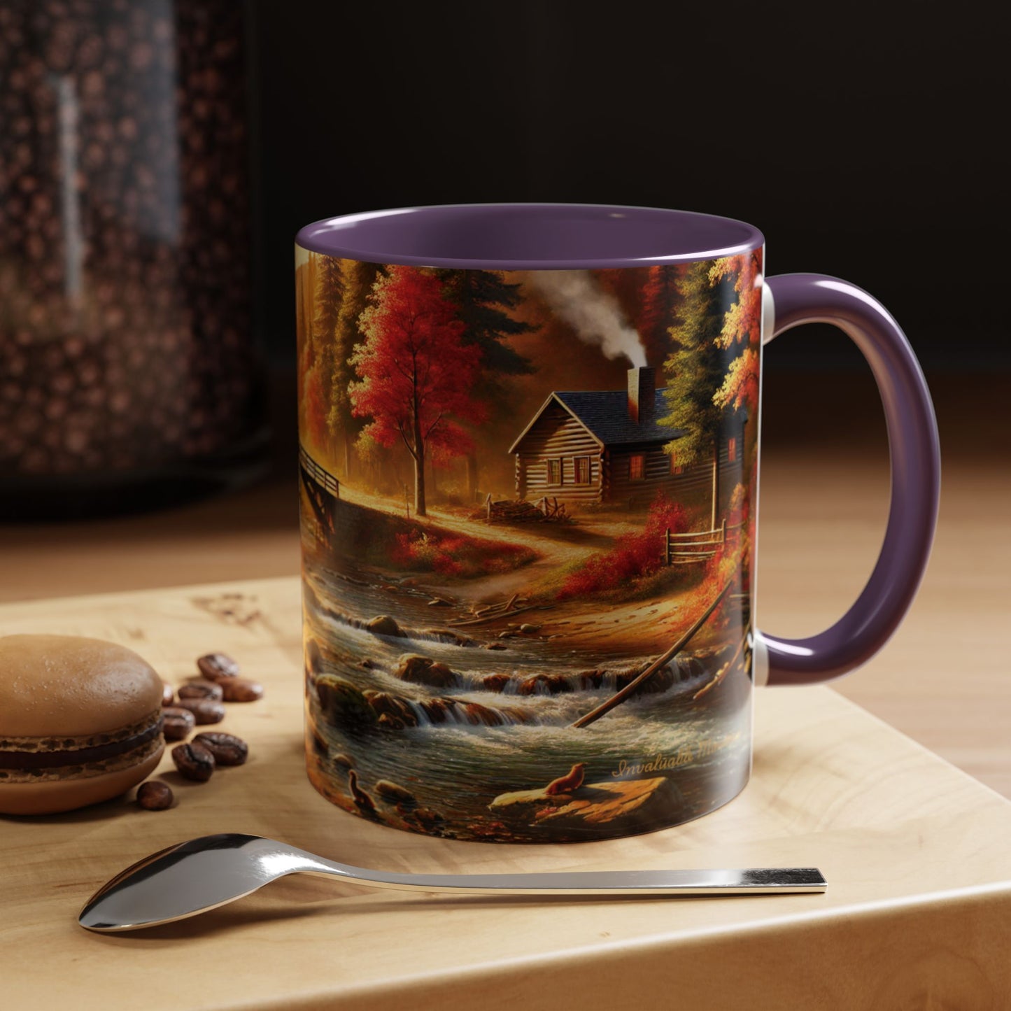 Cozy Autumn Cabin Mug | Fall Vibes Accent Coffee Mug (11oz/15oz)