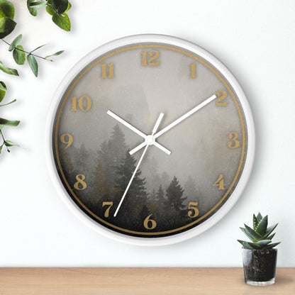 Fog & Pines Minimalist Forest 10" Wall Clock