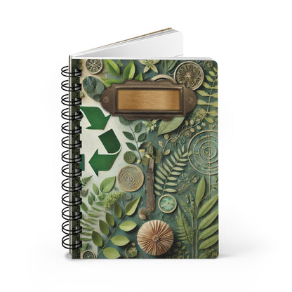 Eco-Friendly Spiral Bound Journal | Recycled Paper Notebook | Nature Design Diary | Sustainable 5x7 Planner | Earth Day Gift - Hard Cover