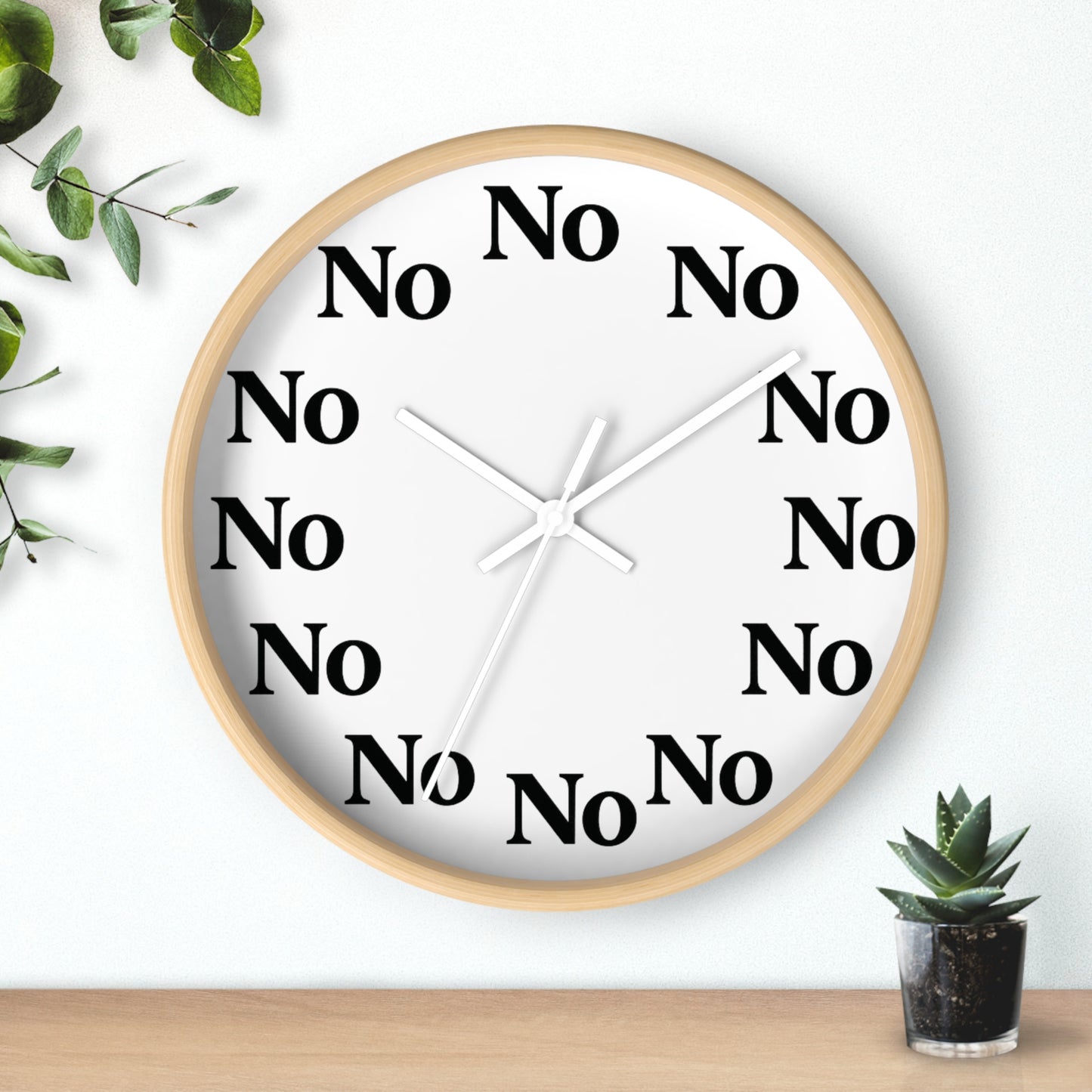 Funny Sarcastic Wall Clock – All Hours Say NO – Boutique 10” Clock for ADHD, Burnout & Passive Aggression Decor