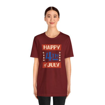 Happy 4th / Land of the Free Tee – Dual-Sided Print – Unisex Bella + Canvas Jersey T-Shirt