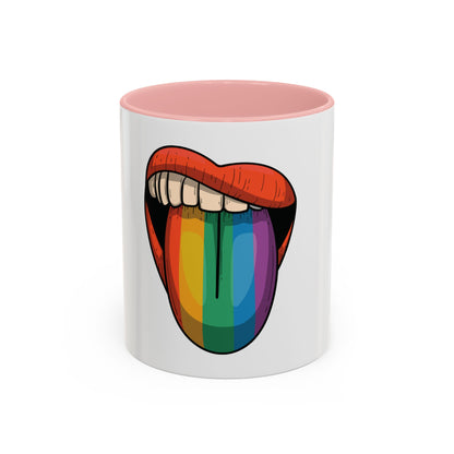 🔥💋 Pride Tongue Ceramic Mug – Rainbow Tongue Vibes 🌈✨