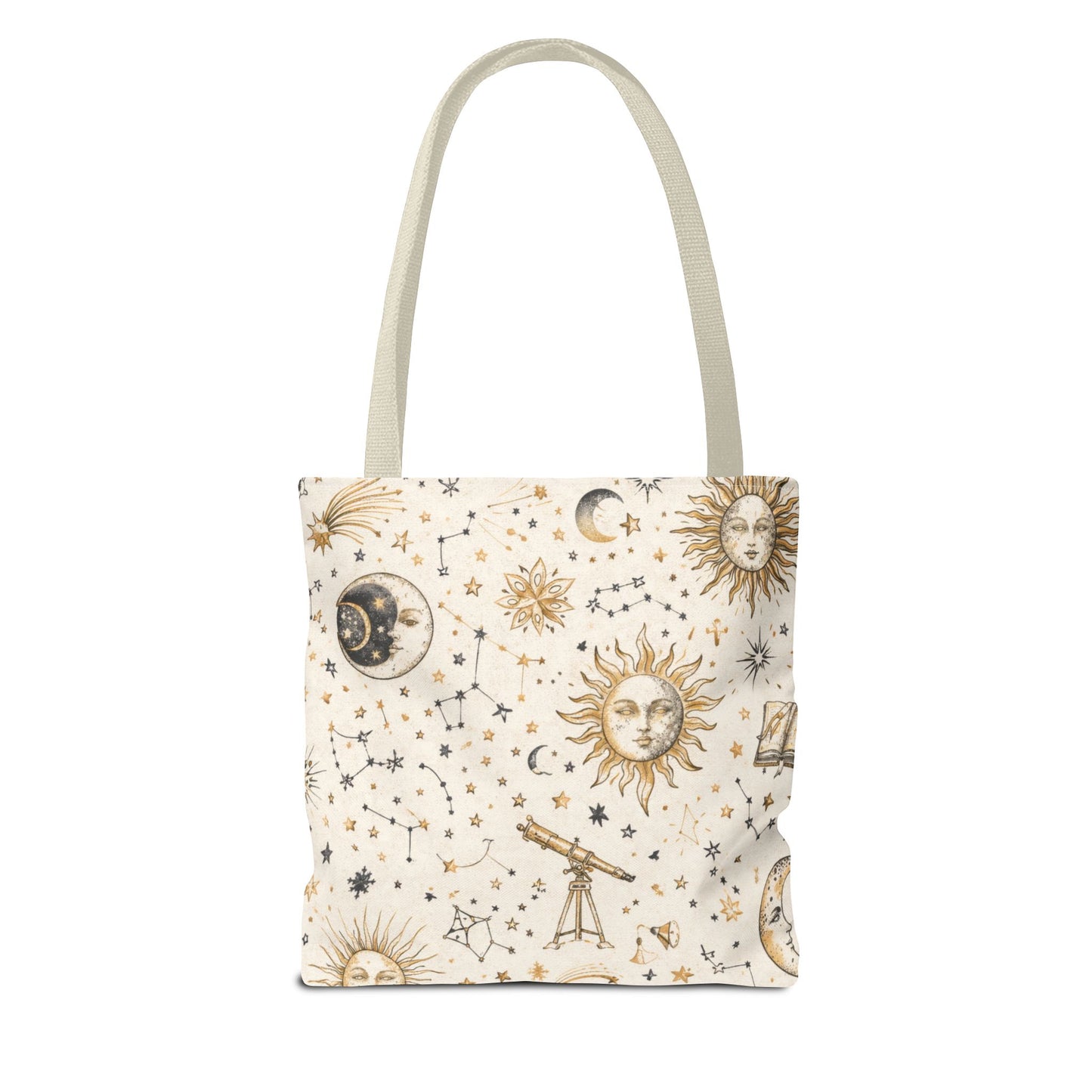 Celestial Sun & Moon Canvas Tote Bag