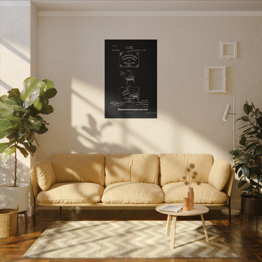 Ouija Board Patent Print (1891) – Gothic Spirit Board Canvas Wall Art