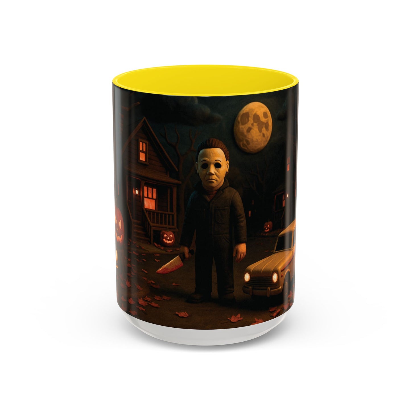 Clay-Style Slasher Halloween Night Mug | Accent Coffee Mug (11oz/15oz)