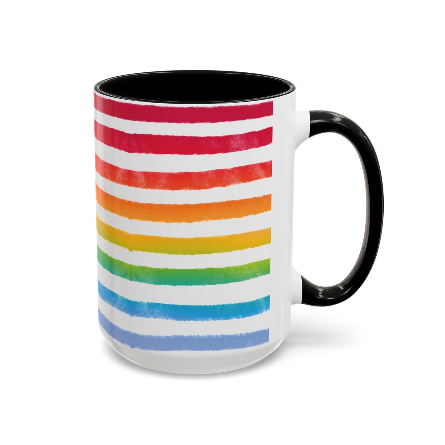 🌈 Bold Rainbow Stripes Pride Mug | 11oz/15oz | Purple Accent