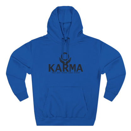 Karma Hoodie — “What Goes Around Comes Around” Minimalist Spiritual Quote Hoodie (Lane Seven Premium Fleece)