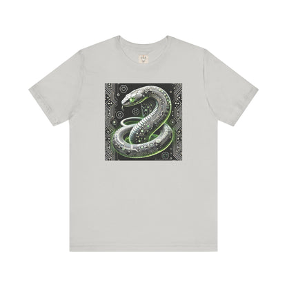 Cyber Snake Unisex Short Sleeve Tee - Futuristic Design for Tech Enthusiasts