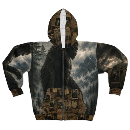 Bigfoot Encounter All Over Print Zip Hoodie
