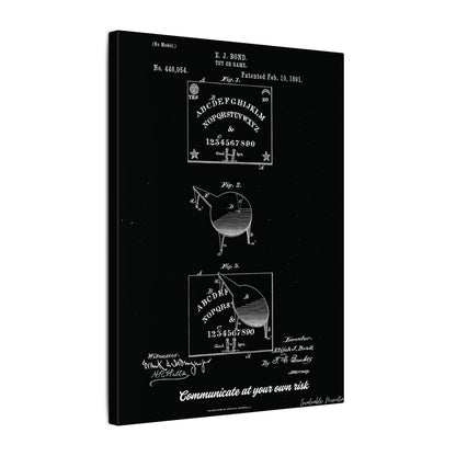 Ouija Board Patent Print (1891) – Gothic Spirit Board Canvas Wall Art