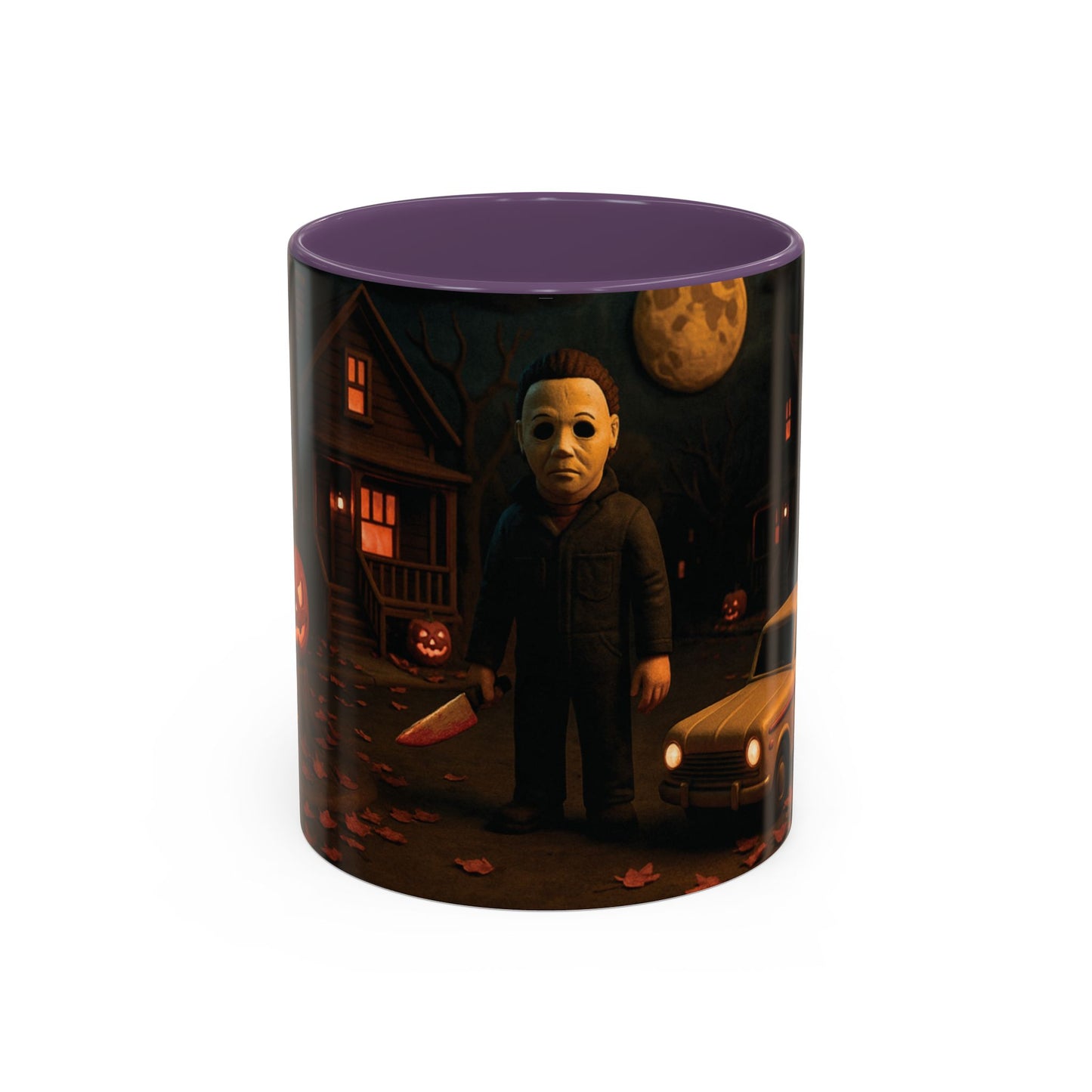 Clay-Style Slasher Halloween Night Mug | Accent Coffee Mug (11oz/15oz)