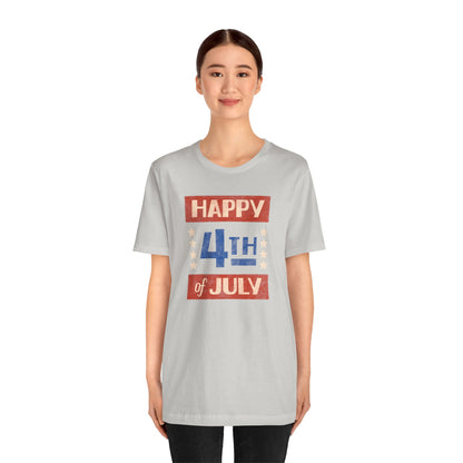 Happy 4th / Land of the Free Tee – Dual-Sided Print – Unisex Bella + Canvas Jersey T-Shirt