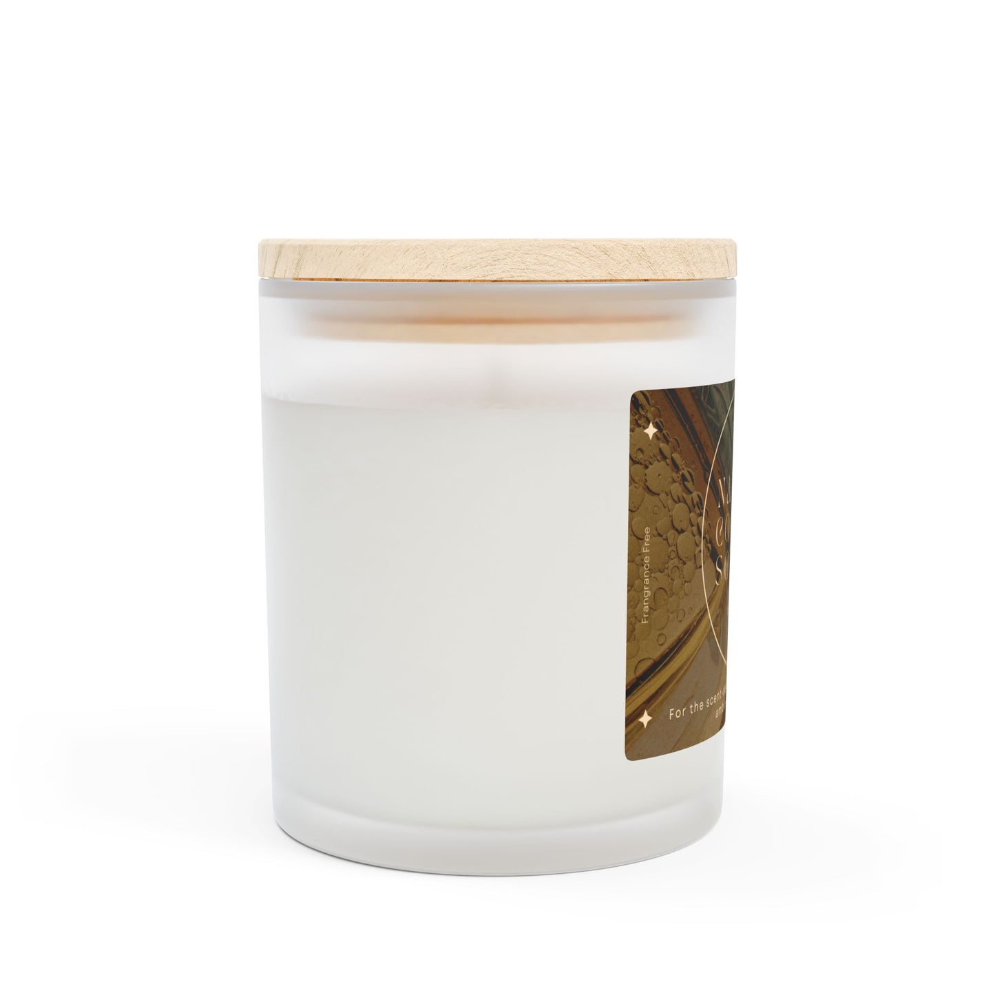 11oz Frosted Glass Natural Soy Wax Candle with Wooden Wick – Available in 9 Scents