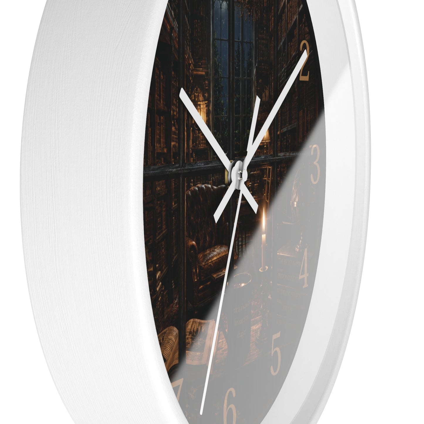 Dark Academia Library Wall Clock