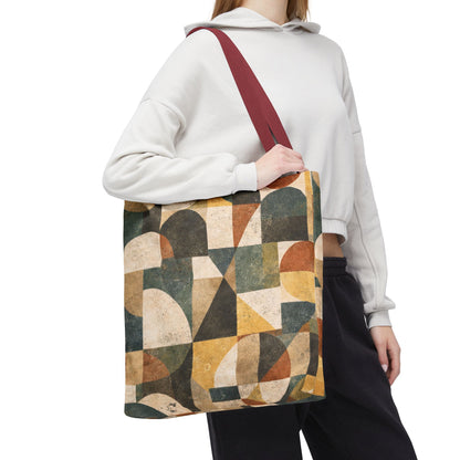 Mid-Century Geometric Canvas Tote Bag