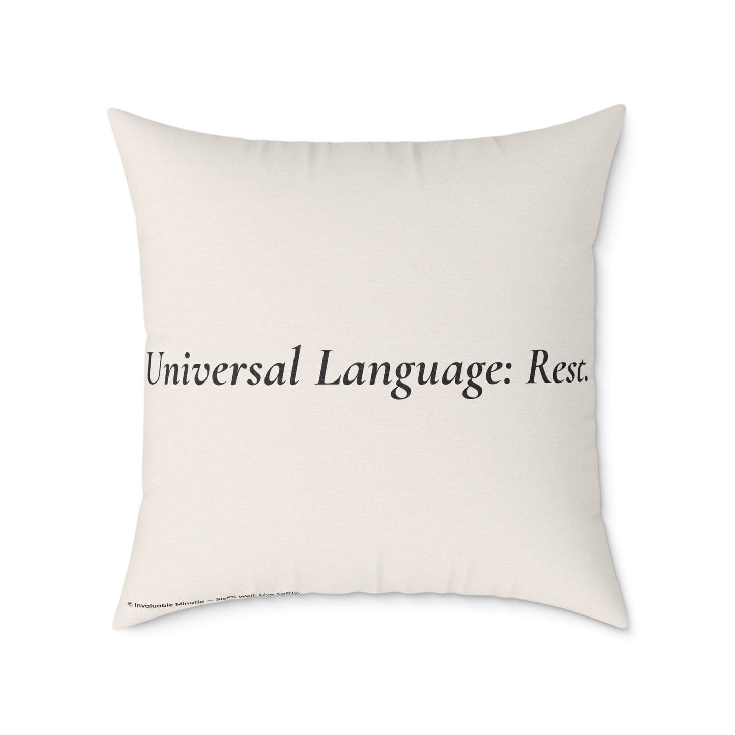 Nap Time (Multilingual) Poly Canvas Throw Pillow — Universal Language: Rest. | Premium Neutral Decorative Cushion