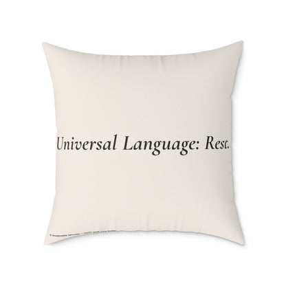 Nap Time (Multilingual) Poly Canvas Throw Pillow — Universal Language: Rest. | Premium Neutral Decorative Cushion