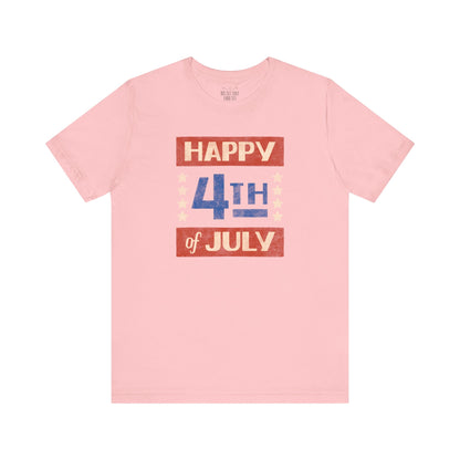 Happy 4th / Land of the Free Tee – Dual-Sided Print – Unisex Bella + Canvas Jersey T-Shirt