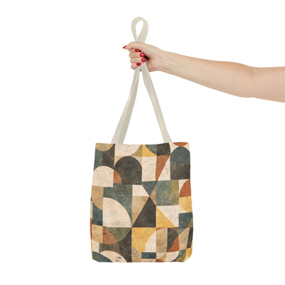Mid-Century Geometric Canvas Tote Bag
