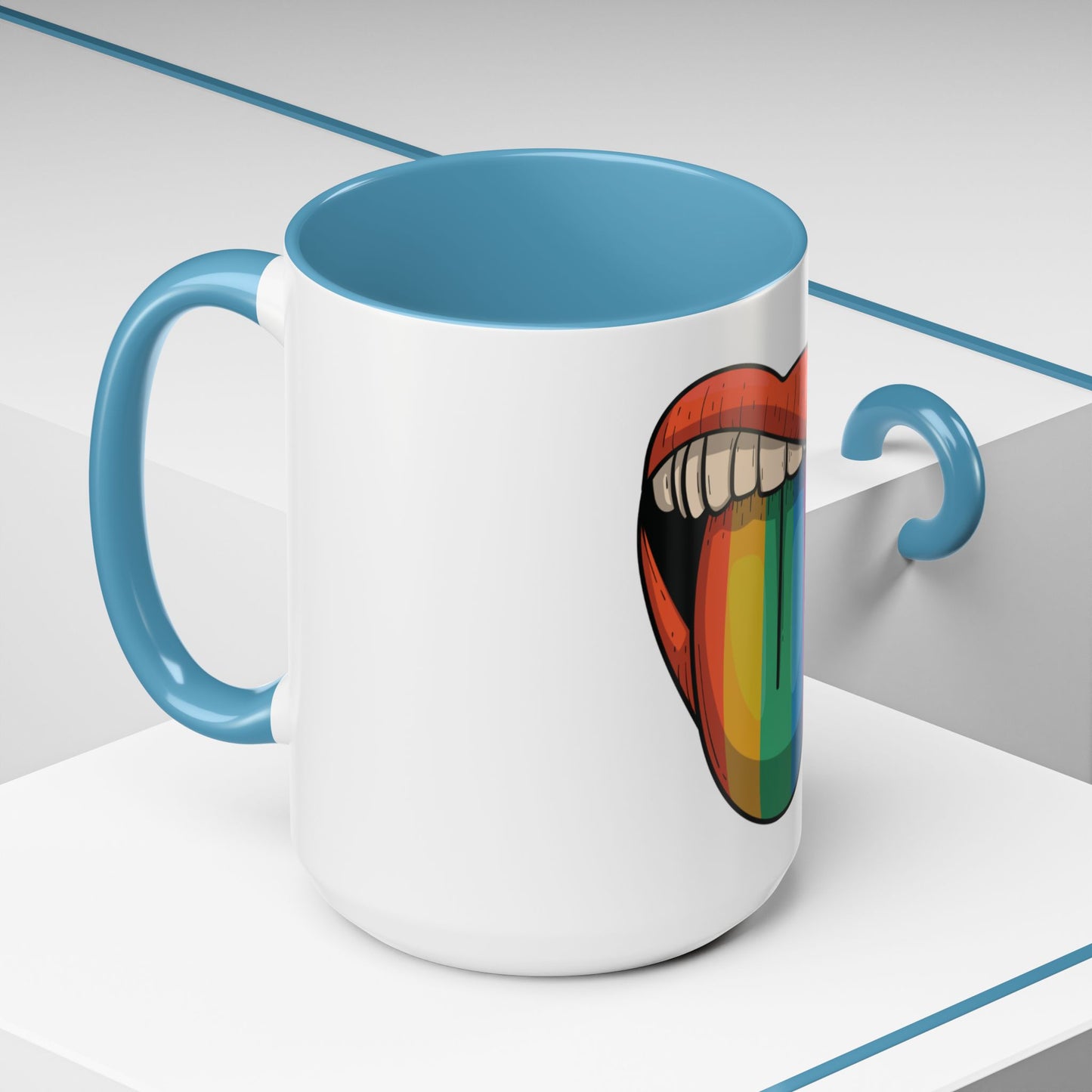 🔥💋 Pride Tongue Ceramic Mug – Rainbow Tongue Vibes 🌈✨
