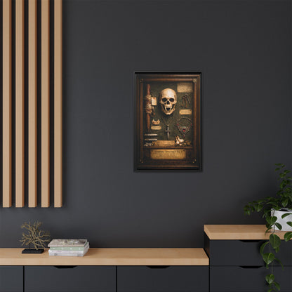 Framed Canvas Art – Vampire Specimen No. 3 | Gothic Vampire Wall Decor | Dark Academia Curiosity Cabinet Art