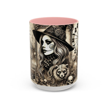 Creepy Circus Witch Mug | Vintage Halloween Accent Coffee Mug (11oz/15oz)