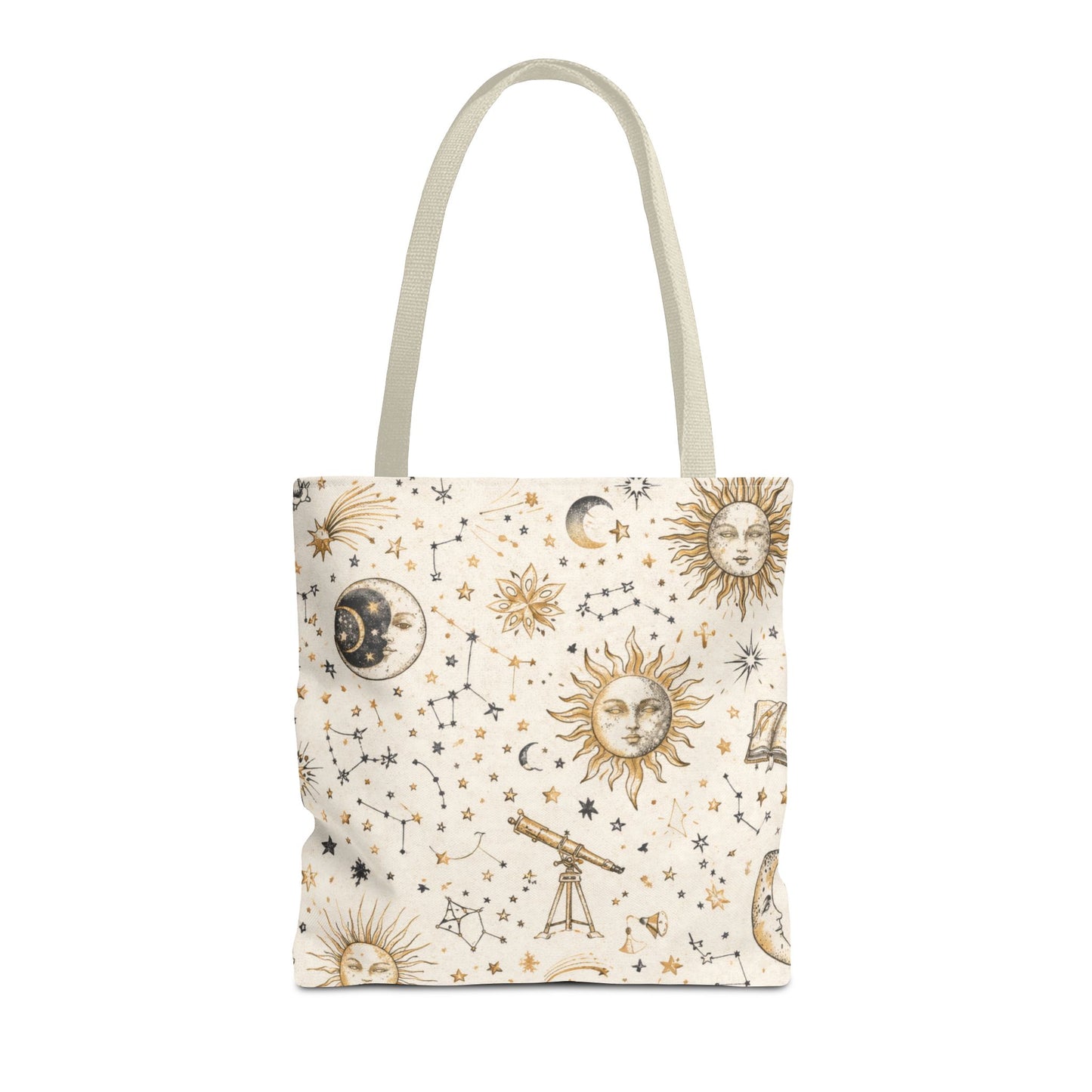 Celestial Sun & Moon Canvas Tote Bag