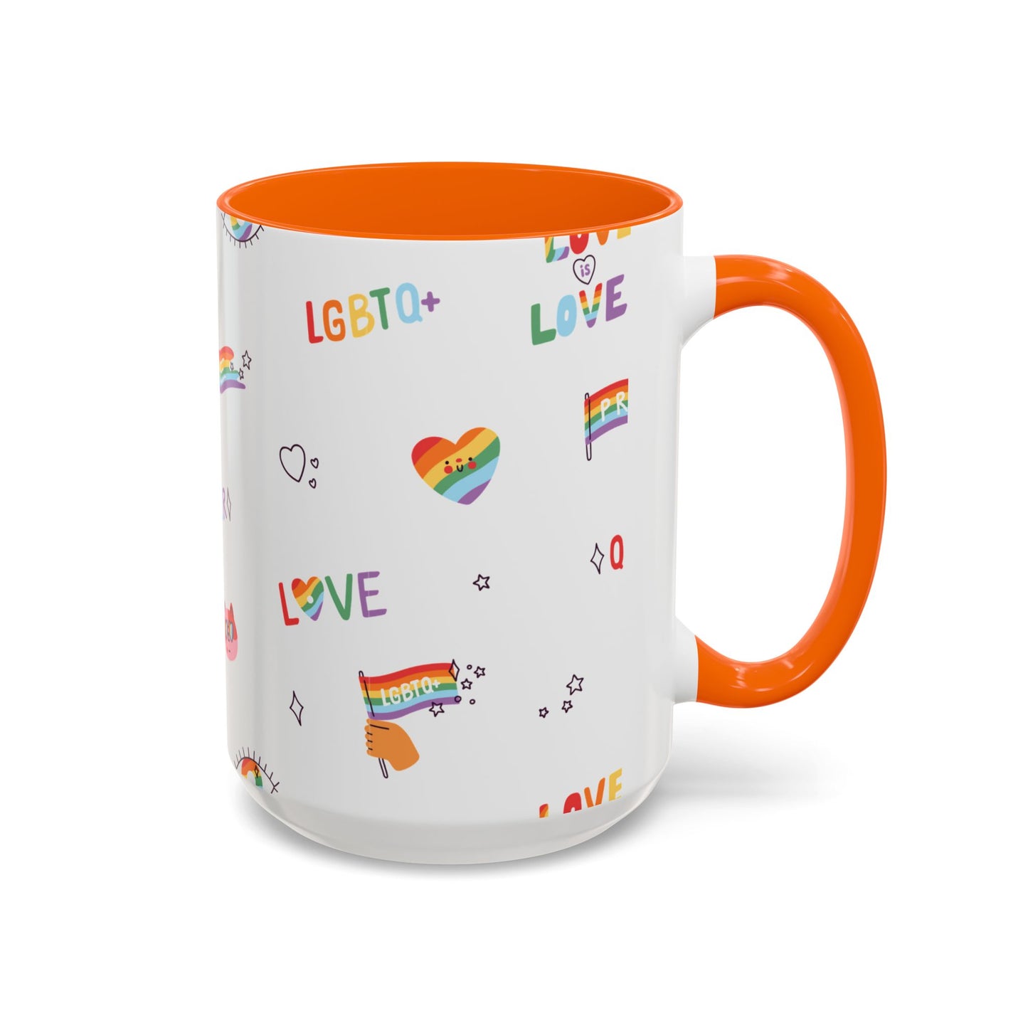 Minimalist Pride Accent Mug | LGBTQ+ Love Ceramic Cup | 11oz & 15oz