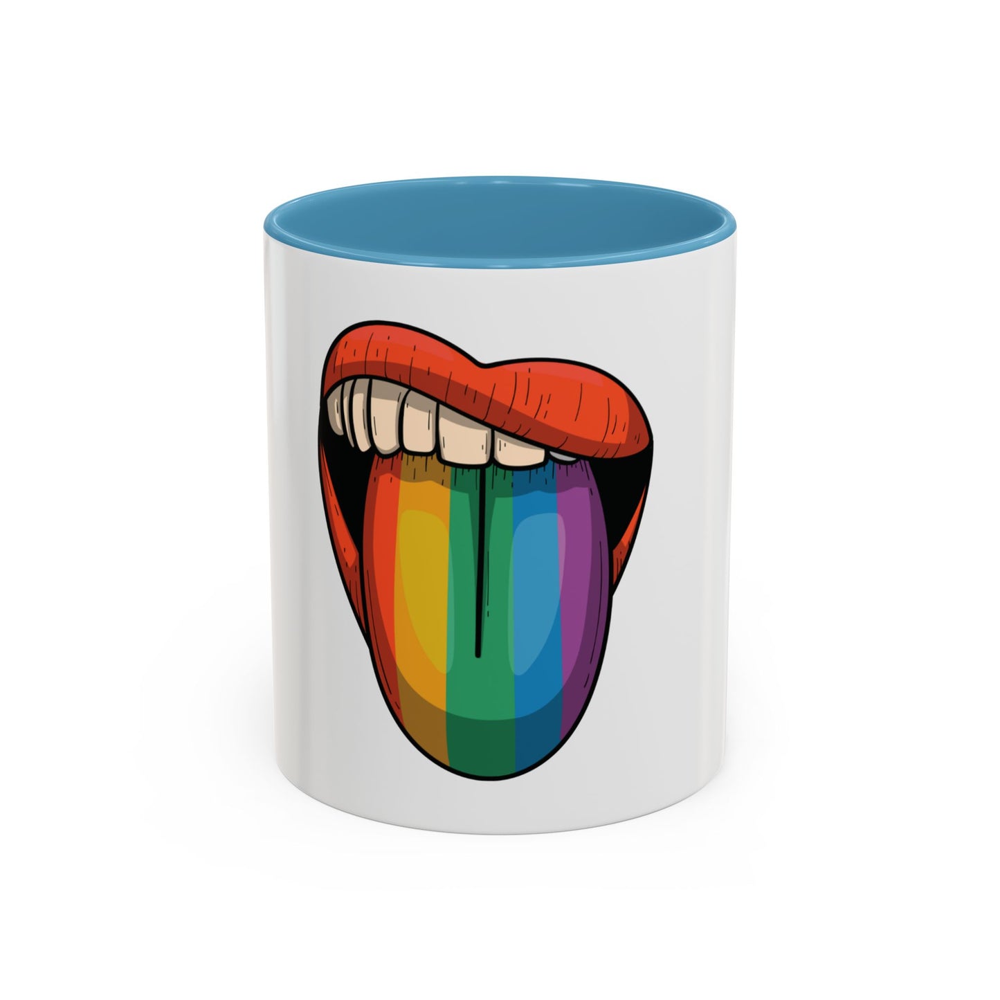 🔥💋 Pride Tongue Ceramic Mug – Rainbow Tongue Vibes 🌈✨