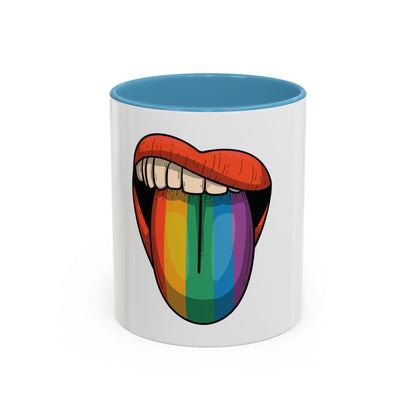 🔥💋 Pride Tongue Ceramic Mug – Rainbow Tongue Vibes 🌈✨
