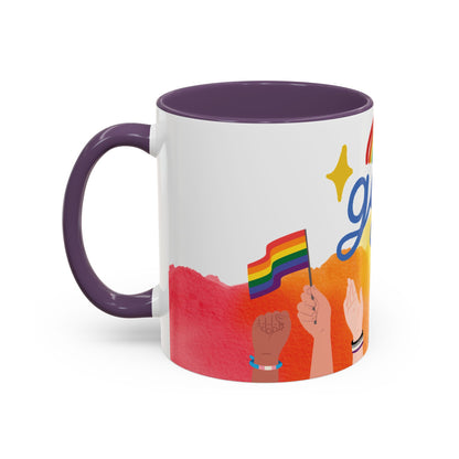 Bold Pride Accent Mug | Fun LGBTQ+ Gift | 11oz & 15oz Options
