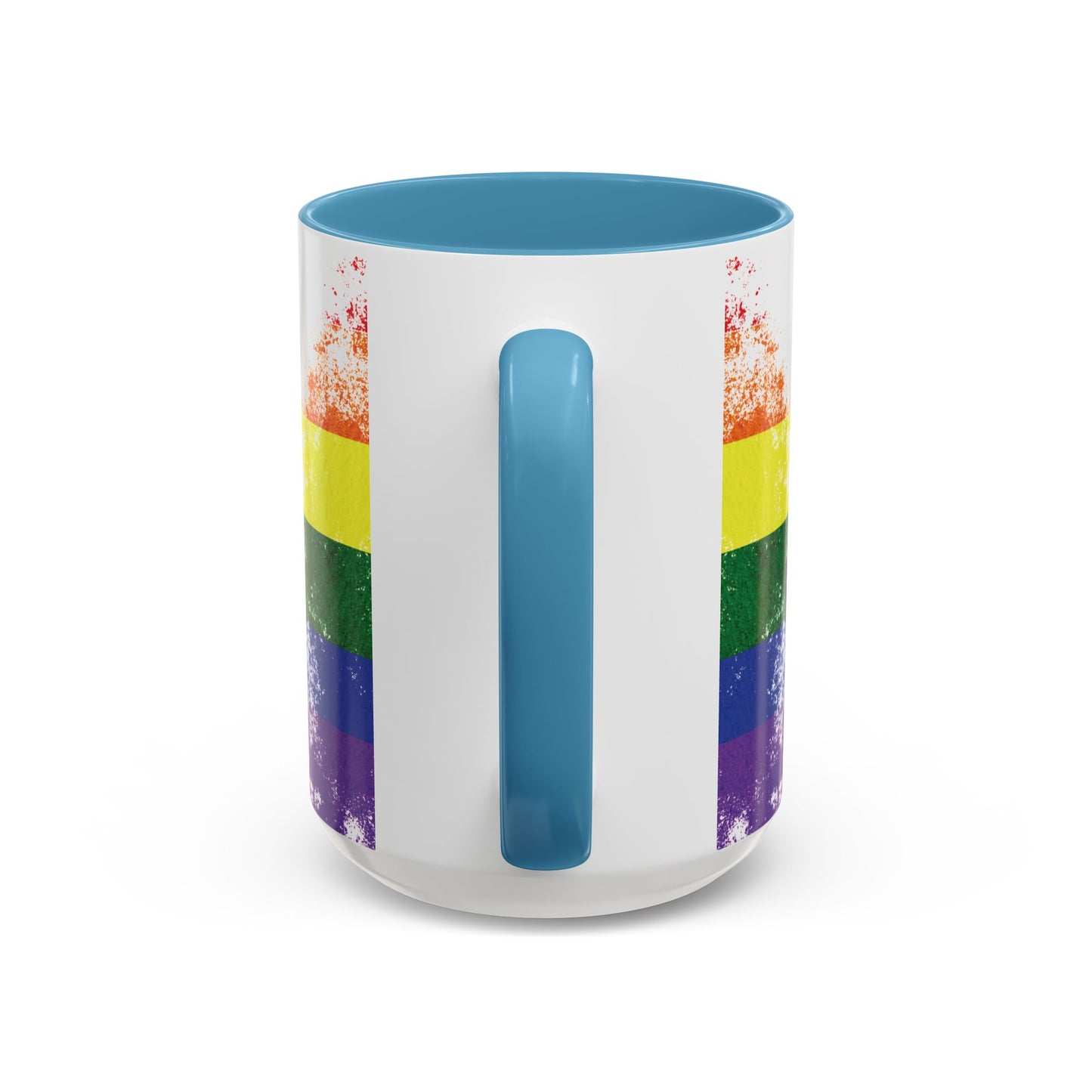 Handprint Heart Pride Mug | Rainbow Splash Ceramic Cup | 11oz & 15oz
