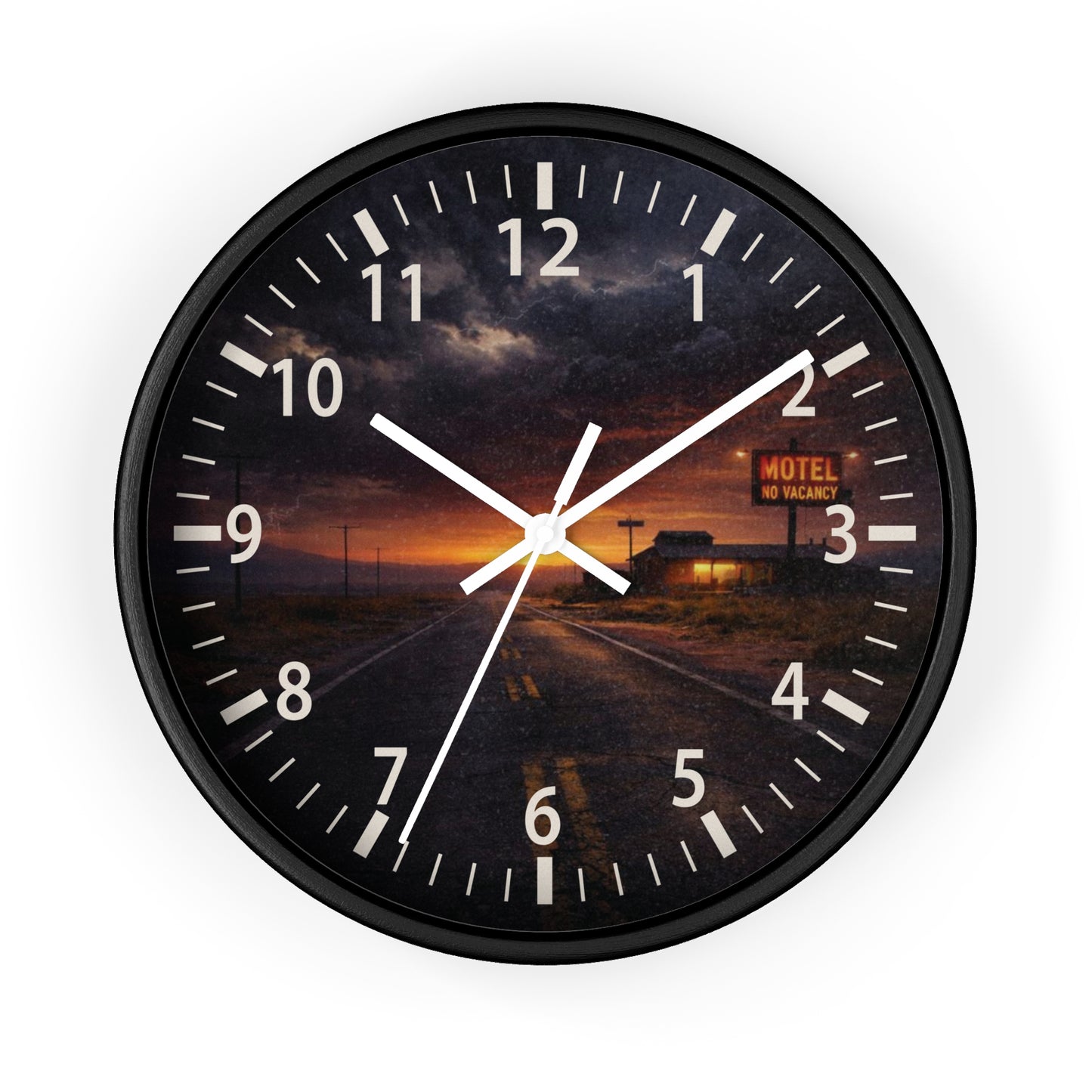 Still Here - Desert Motel No Vacancy Road Premium Wall Clock