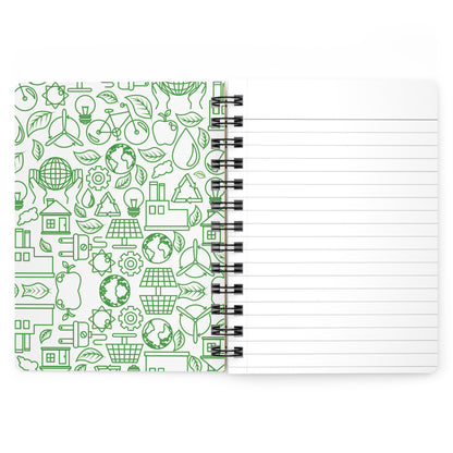 Eco-Friendly Spiral Bound Journal | Recycled Paper Notebook | Nature Design Diary | Sustainable 5x7 Planner | Earth Day Gift - Hard Cover