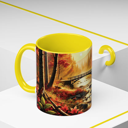 Cozy Autumn Cabin Mug | Fall Vibes Accent Coffee Mug (11oz/15oz)