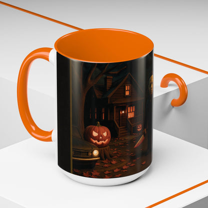Clay-Style Slasher Halloween Night Mug | Accent Coffee Mug (11oz/15oz)