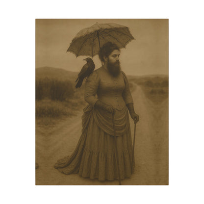 Bearded Lady with Crow – Matte Canvas Print (Gallery-Wrapped) 0.75"