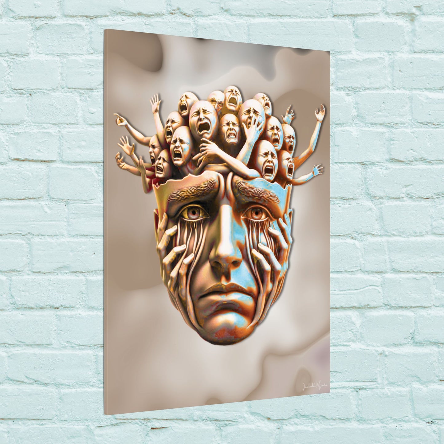 "Known." – Emotional Expressionism Stretched Vertical Canvas Wall Art - ADHD, Anxiety, Depression Reflection