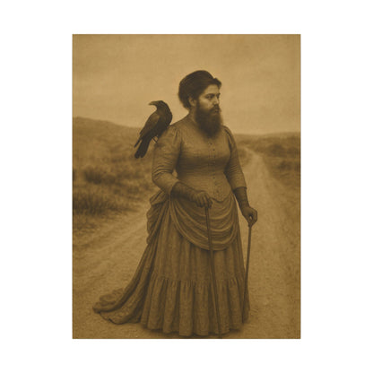 Bearded Lady with Crow – Matte Canvas Print (Gallery-Wrapped) 0.75"