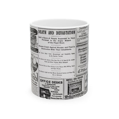 Occult Americana Coffee Tea Mug | 1800s Early 1900s Vintage Newspaper Ad Collage Ceramic Mug 2 - 11oz and 15oz