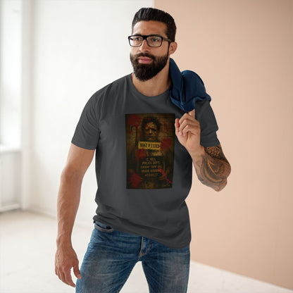 Leatherface Mugshot T-Shirt – Premium AS Colour 5001 Horror Tee