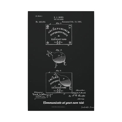 Ouija Board Patent Print (1891) – Gothic Spirit Board Canvas Wall Art