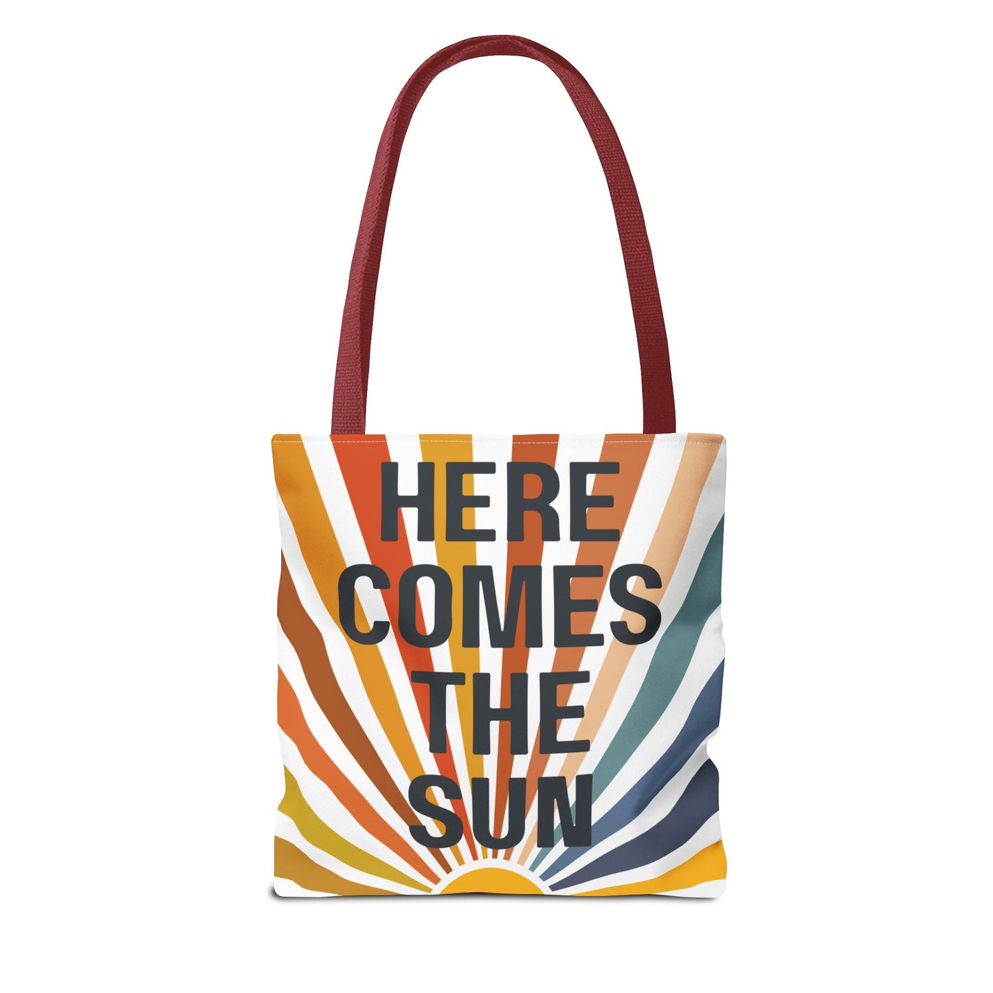 Here Comes the Sun – Retro Sunburst Tote Bag
