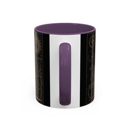 Witchy Aesthetic Coffee Mug – 15oz Black & Purple Ceramic with Occult Symbols – Goth Kitchen Decor, Halloween Gift Idea - 11oz/15oz
