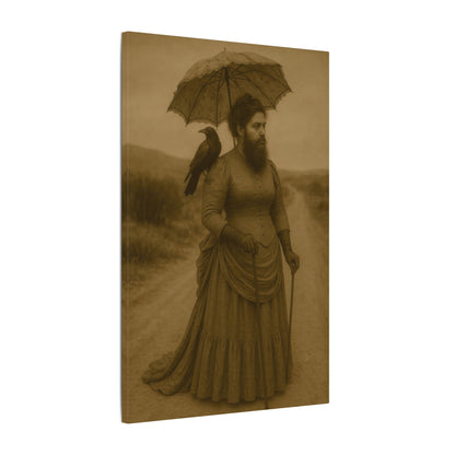 Bearded Lady with Crow – Matte Canvas Print (Gallery-Wrapped) 0.75"