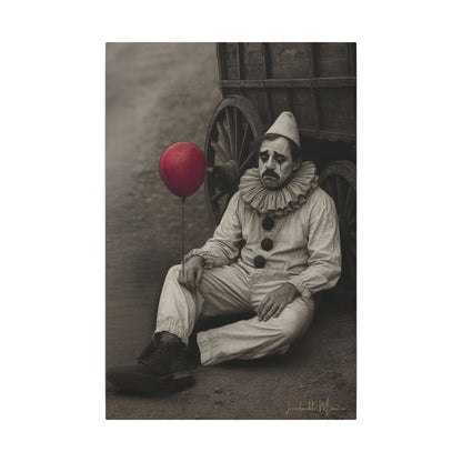 The Clown – Matte Canvas Print (Gallery-Wrapped) 0.75" – Vintage Circus-Inspired Canvas Wall Art