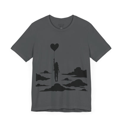 🎈 Up and Away Tee – Heart Balloon Silhouette