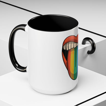🔥💋 Pride Tongue Ceramic Mug – Rainbow Tongue Vibes 🌈✨