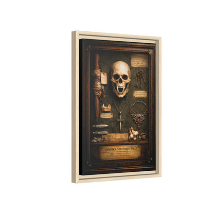 Framed Canvas Art – Vampire Specimen No. 3 | Gothic Vampire Wall Decor | Dark Academia Curiosity Cabinet Art