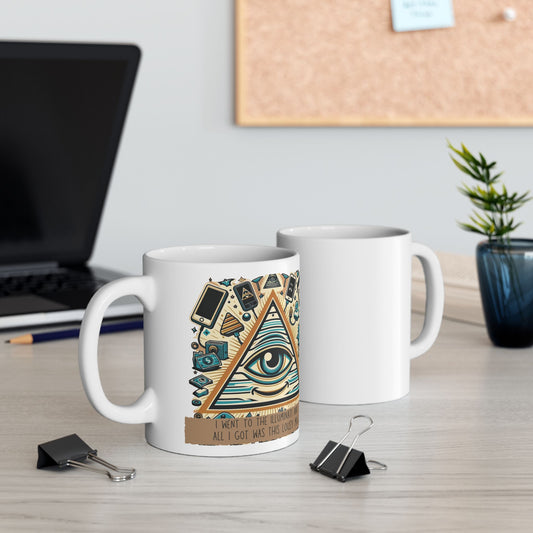 👁️ Illuminati Ceramic Coffee Mug – 11oz & 15oz – Fun Conspiracy Theory Gift